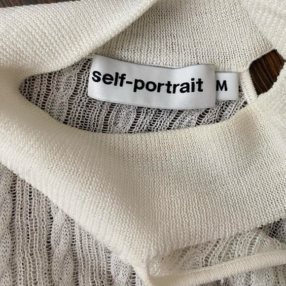 Self-Portrait One Shoulder Lace Ruffle Blouse - Picture 7 of 7